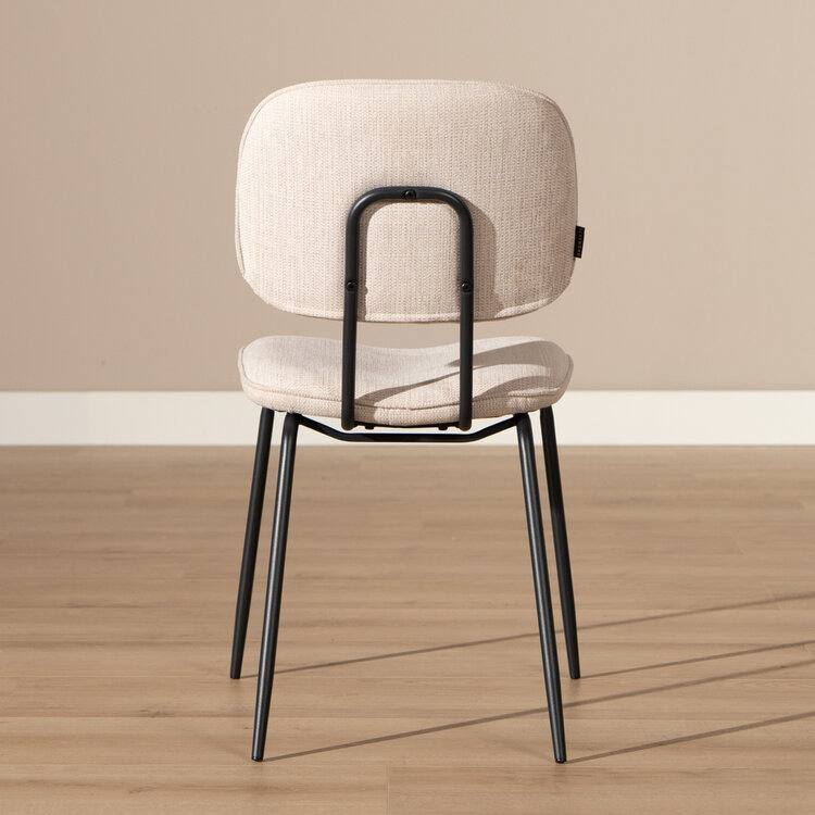 Esszimmerstuhl Ivar recycelter Stoff beige