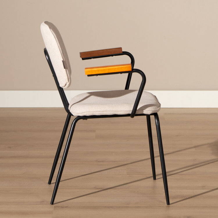 Esszimmerstuhl Oskar mit Armlehne beige