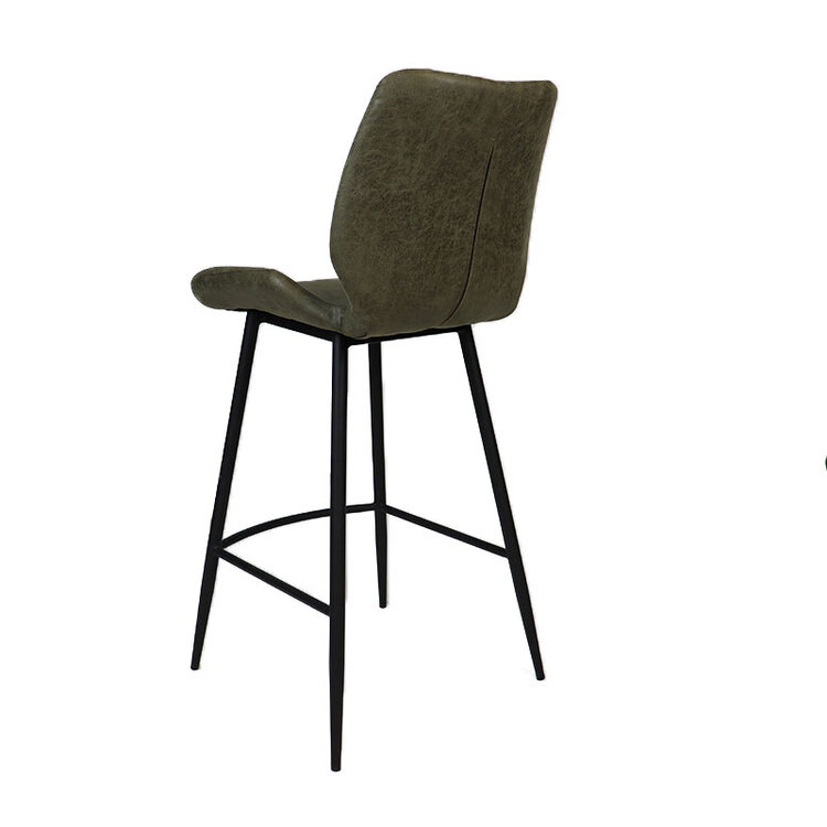 Barhocker Leder Barrel olivgrün 69 cm