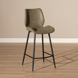 Barhocker Leder Barrel olivgrün 69 cm