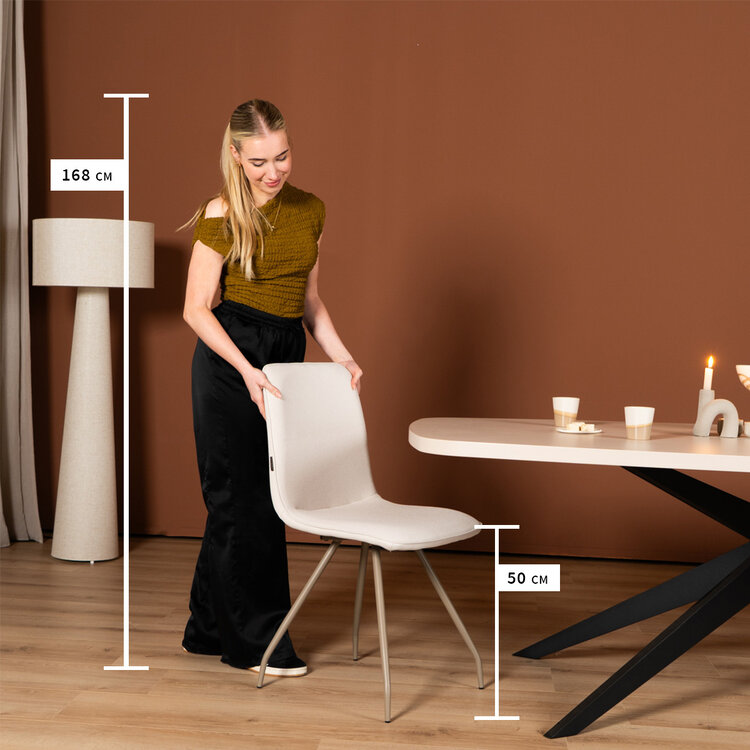 Esszimmerstuhl Paula taupe recycelter Stoff