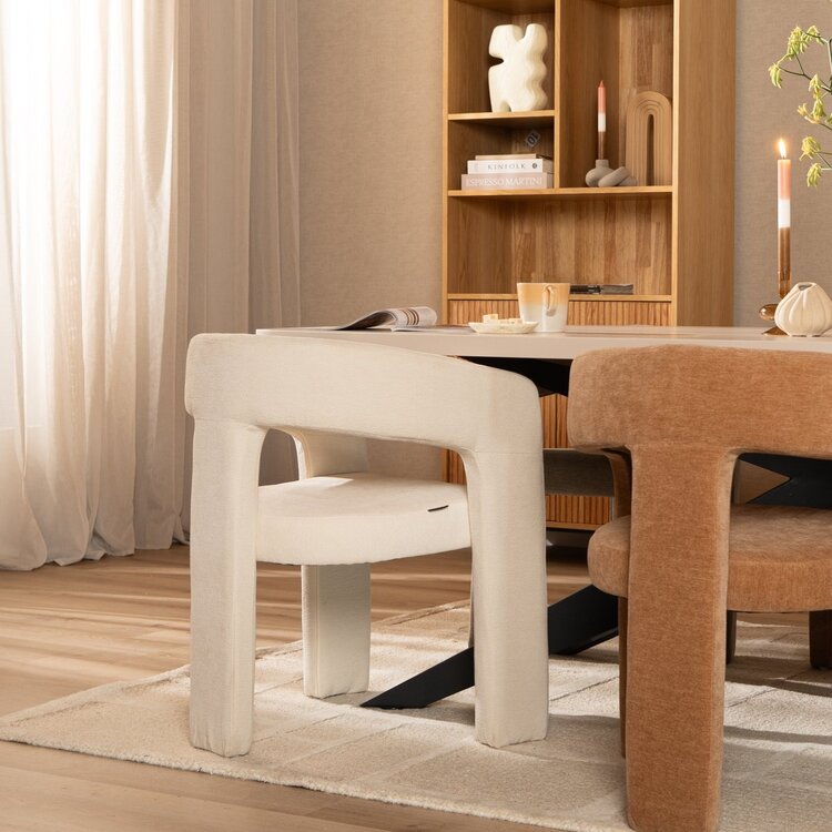 Esszimmerstuhl Bibi Chenille off white