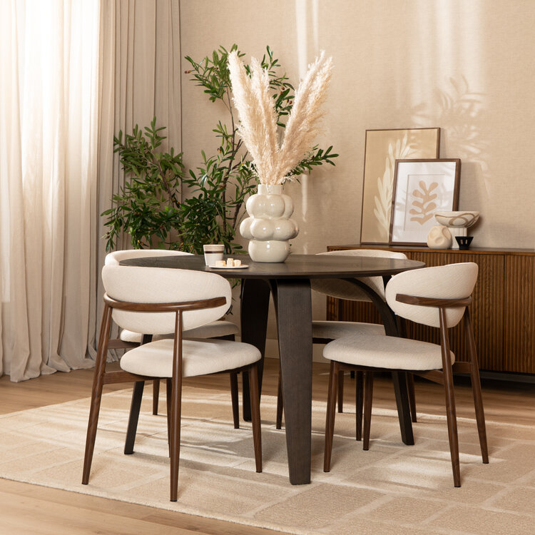 Esszimmerstuhl Lara Leinen off white