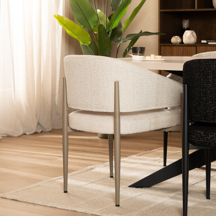 Esszimmerstuhl Armin Stoff meliert beige