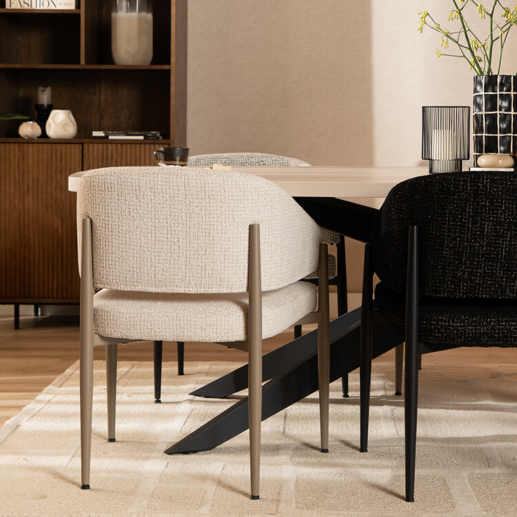 Esszimmerstuhl Armin Stoff meliert beige