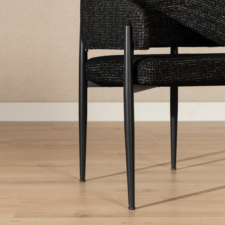 Esszimmerstuhl Armin Stoff meliert schwarz