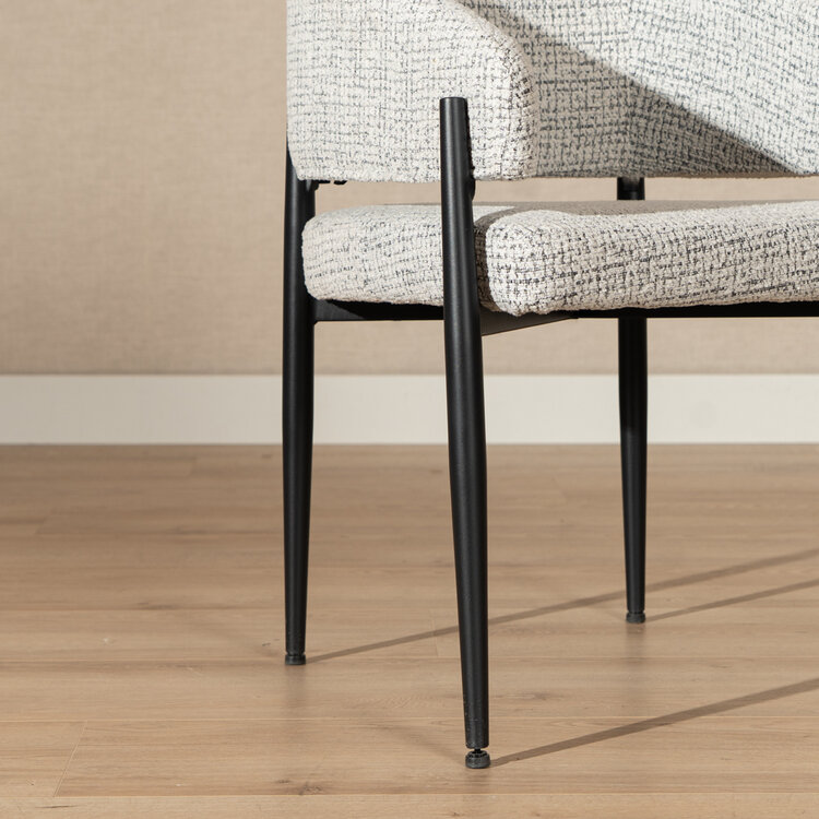 Esszimmerstuhl Armin Stoff meliert off white/schwarz