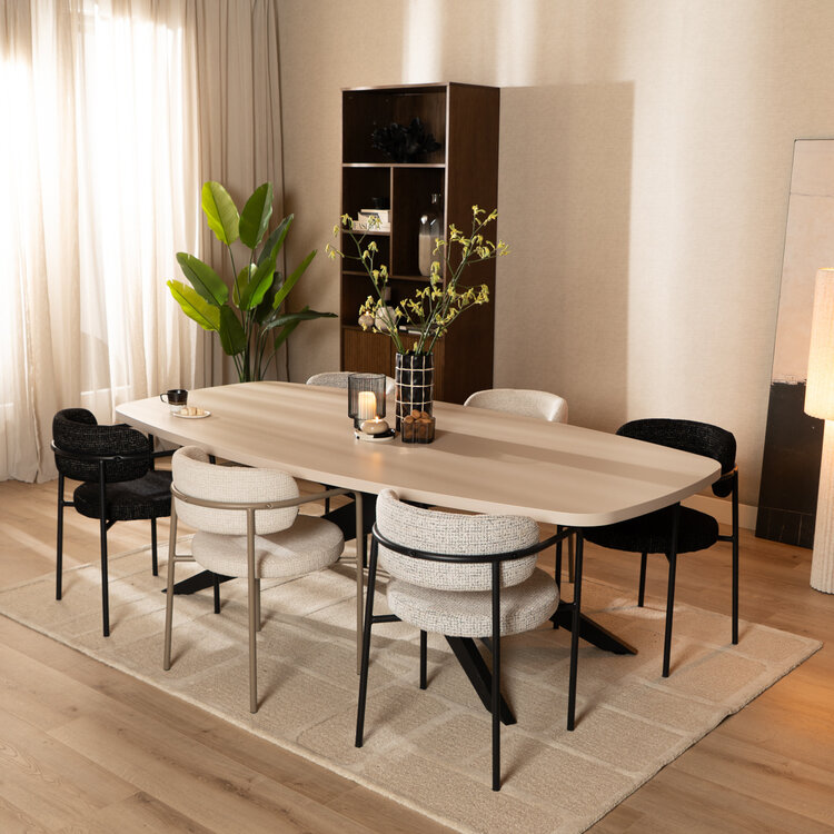 Esszimmerstuhl Nicky Stoff meliert beige