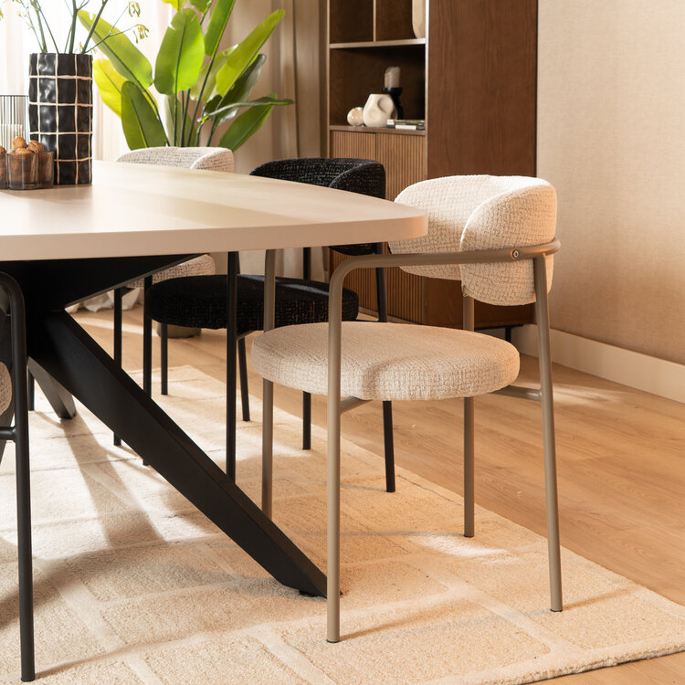 Esszimmerstuhl Nicky Stoff meliert beige