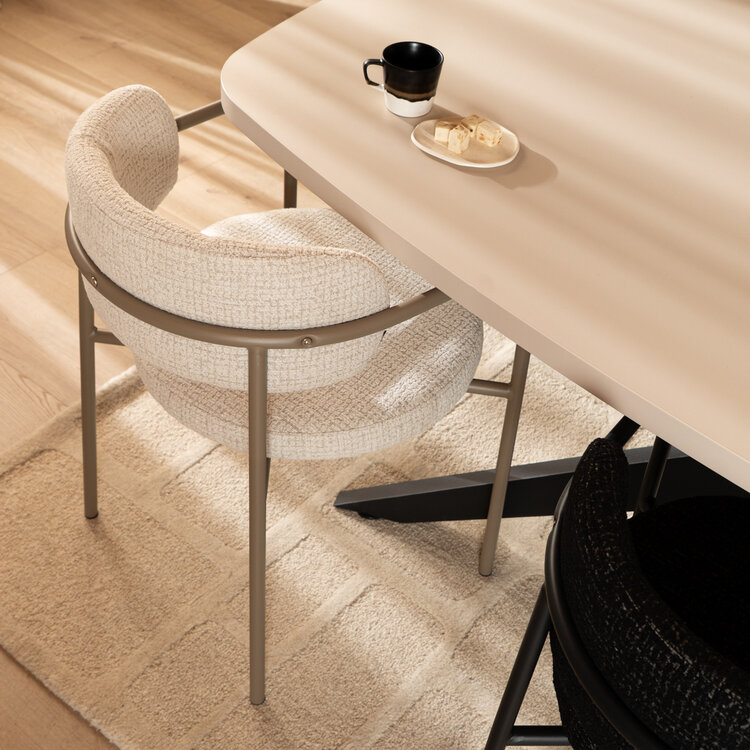 Esszimmerstuhl Nicky Stoff meliert beige