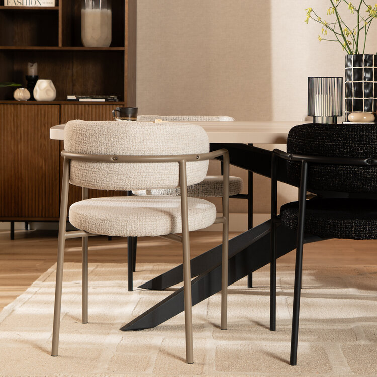 Esszimmerstuhl Nicky Stoff meliert beige