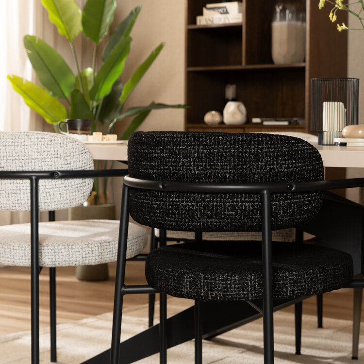 Esszimmerstuhl Nicky Stoff meliert schwarz