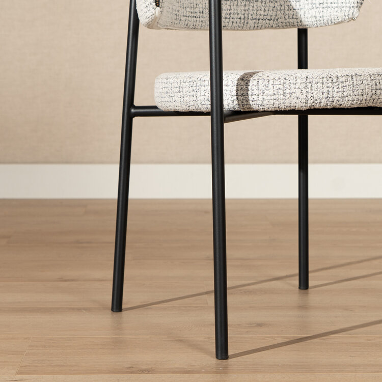 Esszimmerstuhl Nicky Stoff meliert off white/schwarz