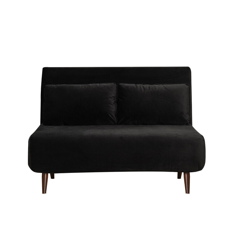 Schlafsofa 1,5-Sitzer Kristian Samt schwarz