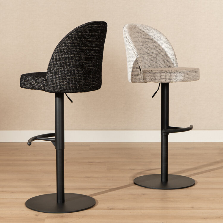 Barhocker Odin Stoff meliert schwarz 63-83 cm