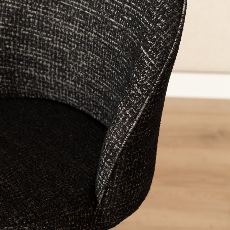 Barhocker Odin Stoff meliert schwarz 63-83 cm