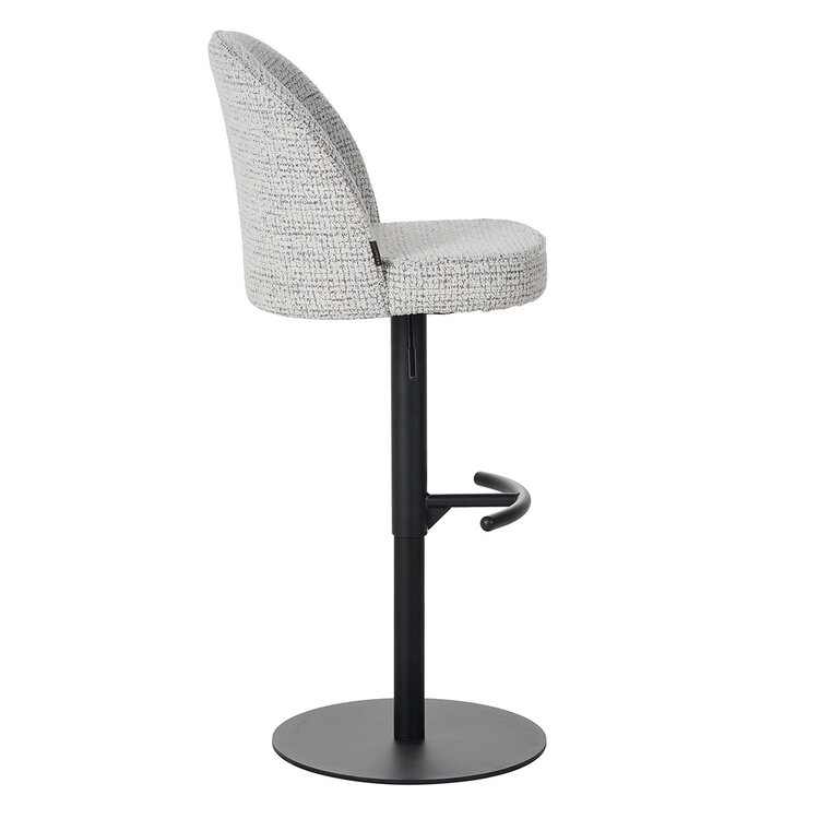 Barhocker Odin Stoff meliert off white/schwarz 63-83 cm