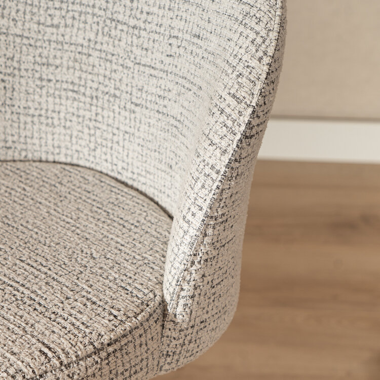 Barhocker Odin Stoff meliert off white/schwarz 63-83 cm