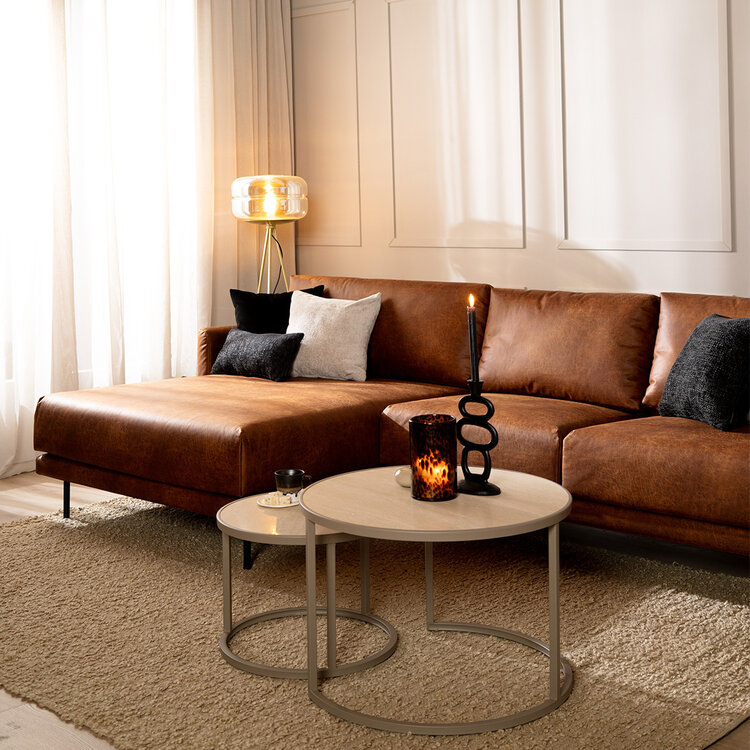 Ecksofa Denver Leder cognac links