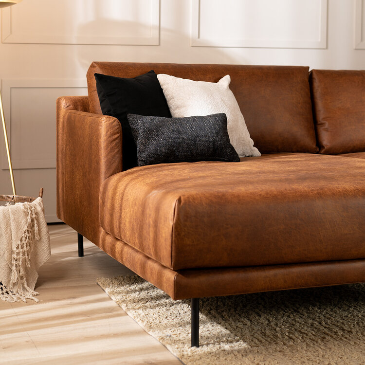 Ecksofa Denver Leder cognac links