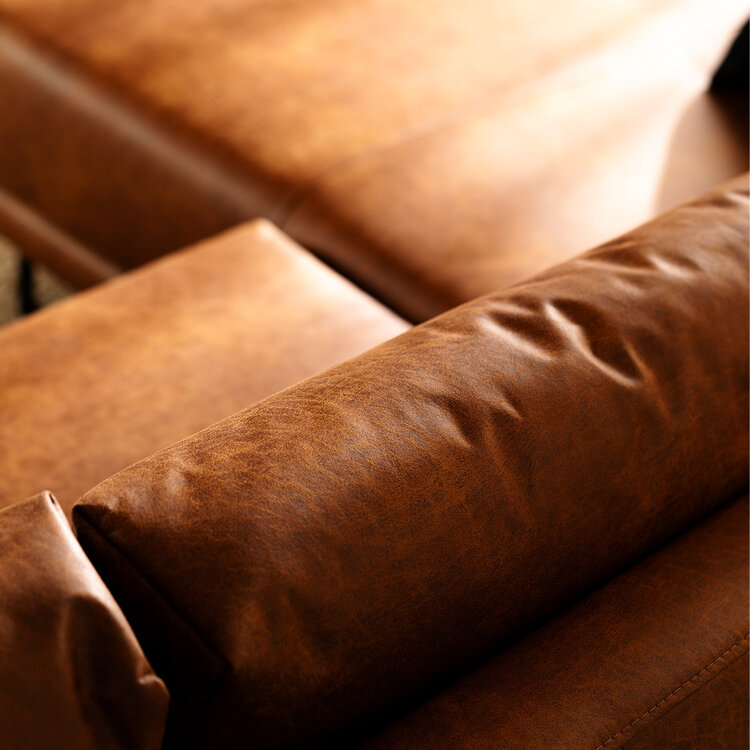 Ecksofa Denver Leder cognac links