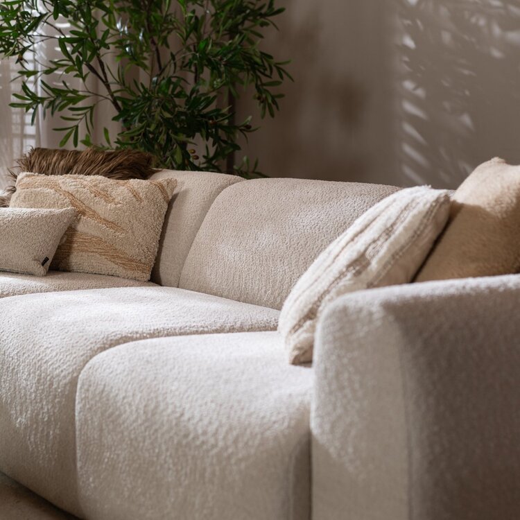 Ecksofa Maine Bouclé off white links