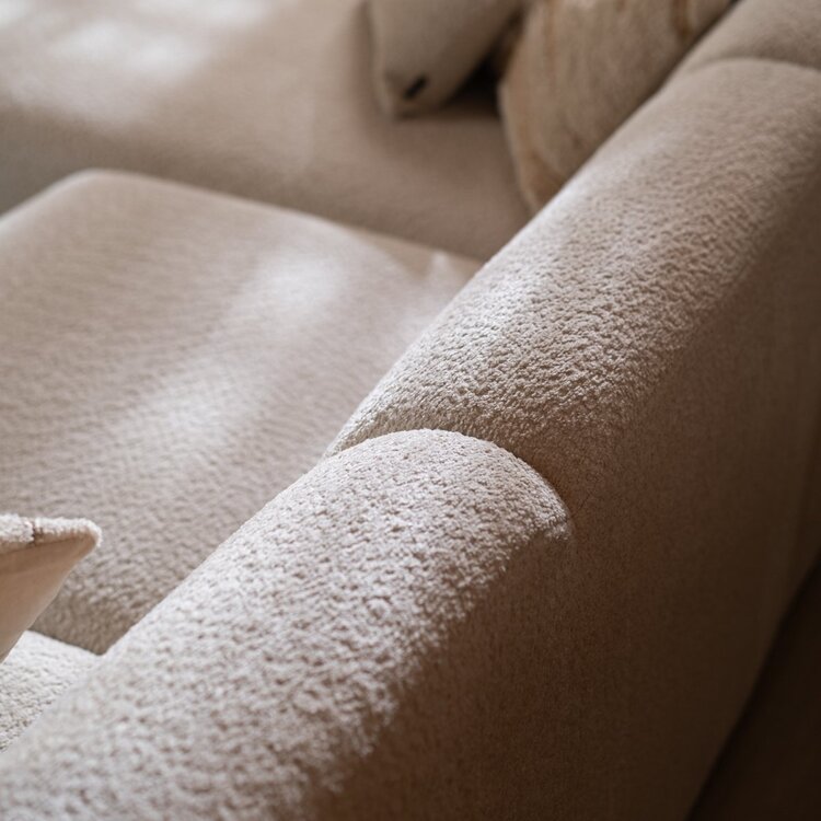 Ecksofa Maine Bouclé off white links