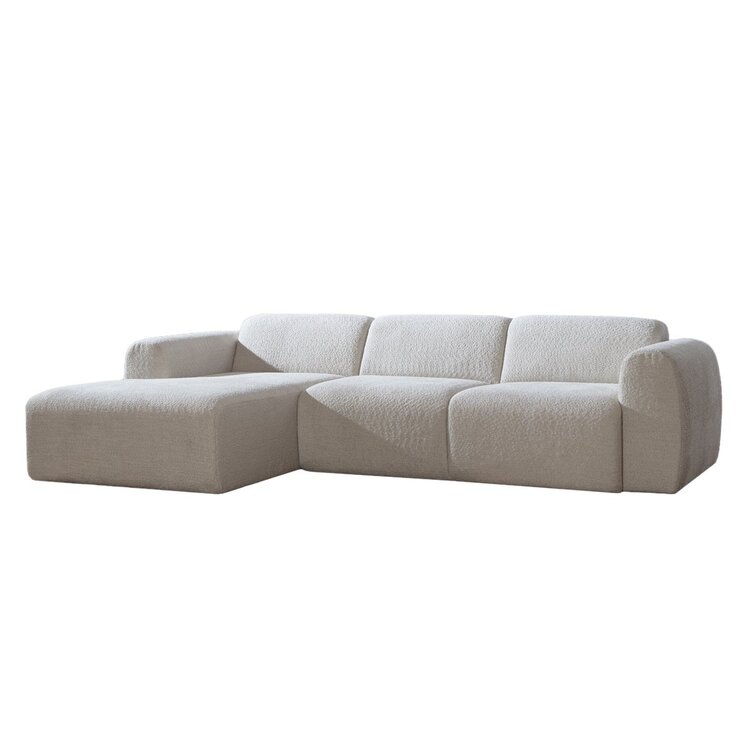 Ecksofa Maine Bouclé off white links
