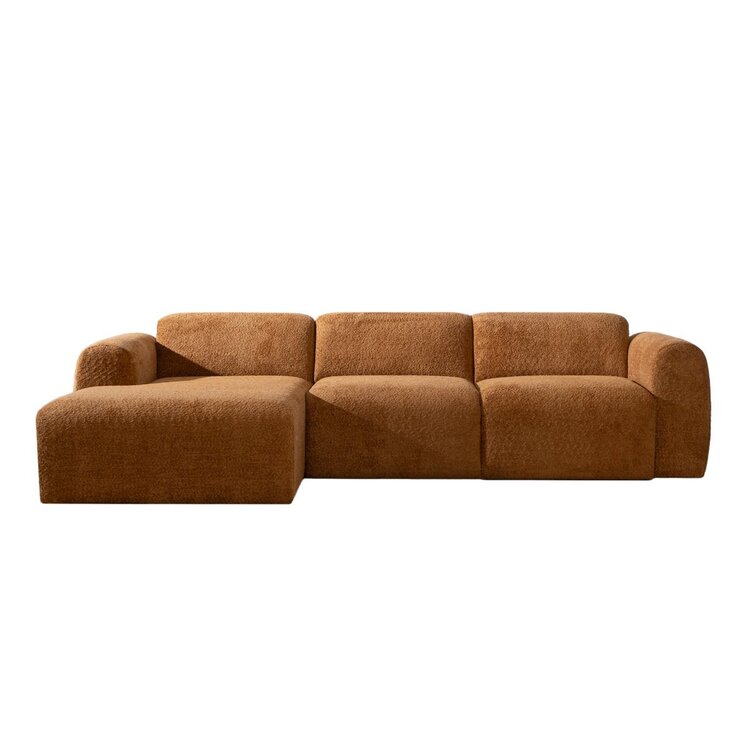 Ecksofa Maine Bouclé terrakotta links