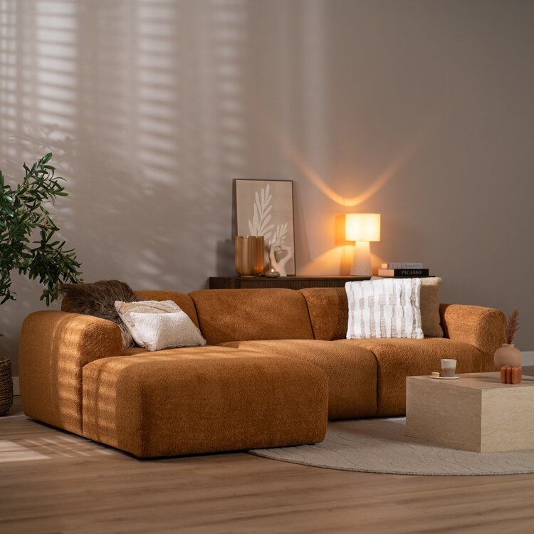 Ecksofa Maine Bouclé terrakotta links
