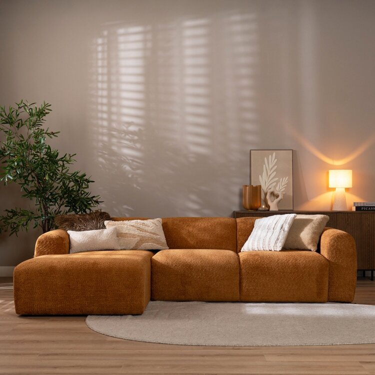 Ecksofa Maine Bouclé terrakotta links