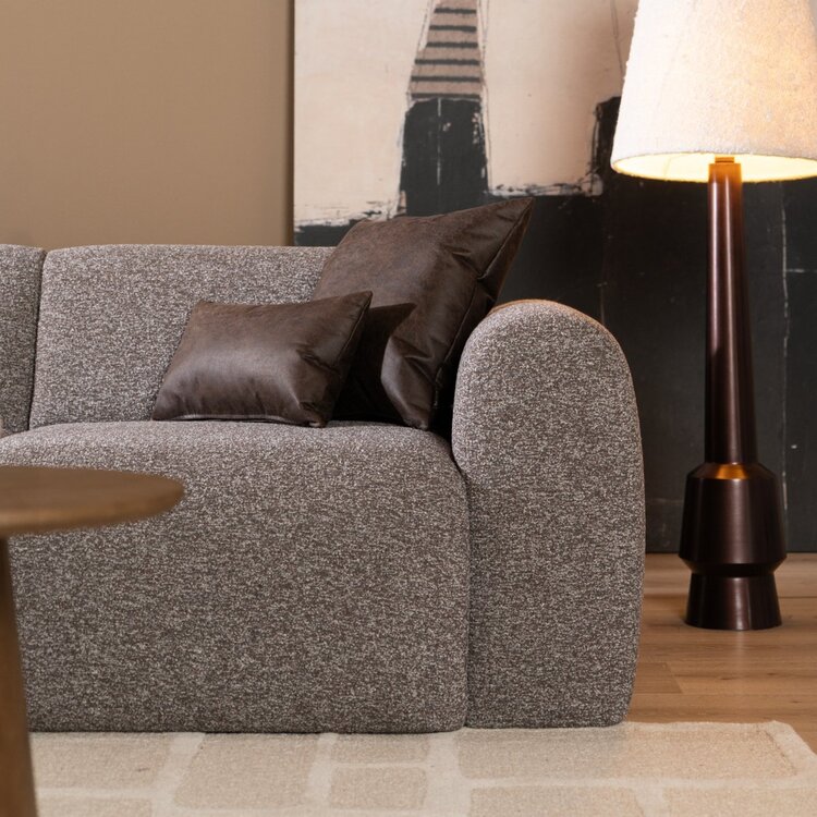 Ecksofa Maine Bouclé braun/grau links