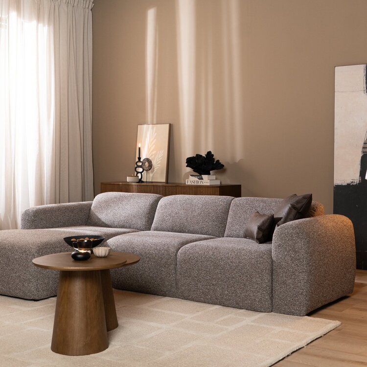 Ecksofa Maine Bouclé braun/grau links