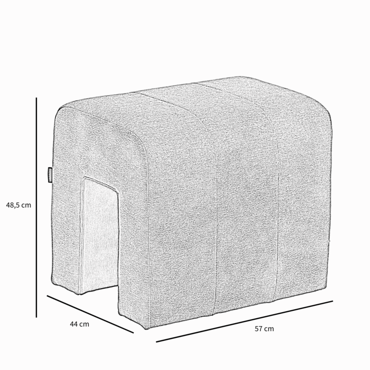 Modularer Hocker Seth Chenille off white