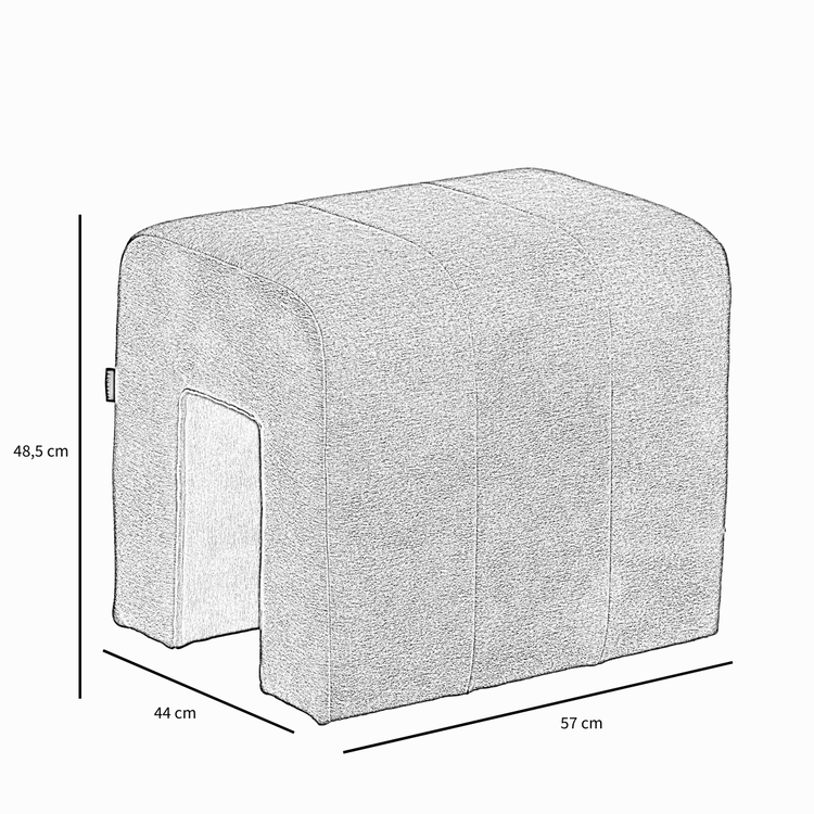 Modularer Hocker Seth Chenille taupe
