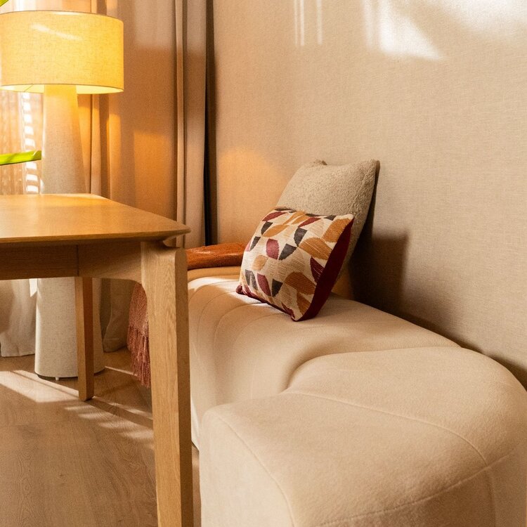 Modularer Eckhocker Seth Chenille off white