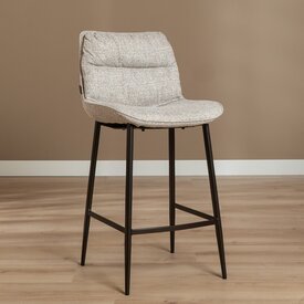 Barhocker Trevi Stoff offwhite/braun 68 cm