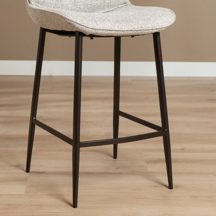 Barhocker Trevi Stoff offwhite/braun 68 cm