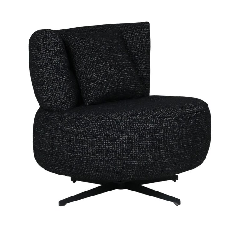 Sessel Fallon drehbar melierter Stoff schwarz