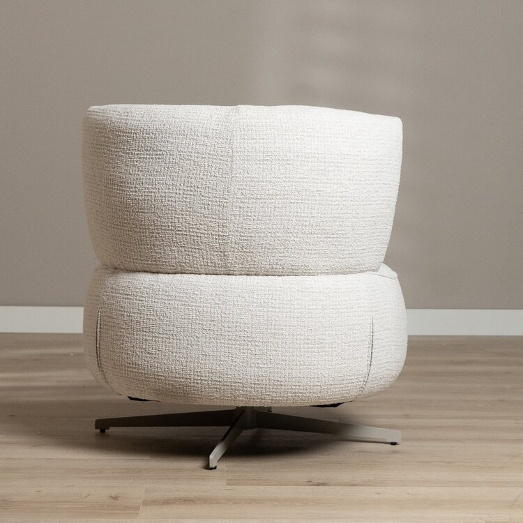 Sessel Fallon drehbar melierter Stoff beige