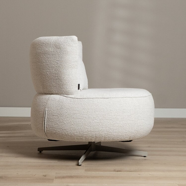 Sessel Fallon drehbar melierter Stoff beige