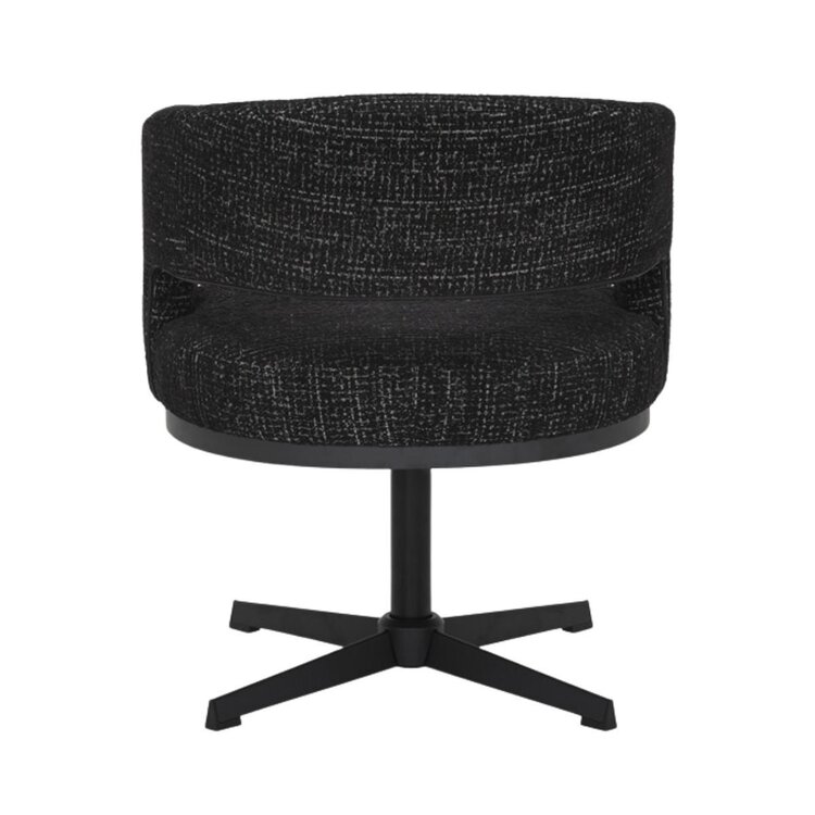 Sessel Gino drehbar melierter Stoff schwarz