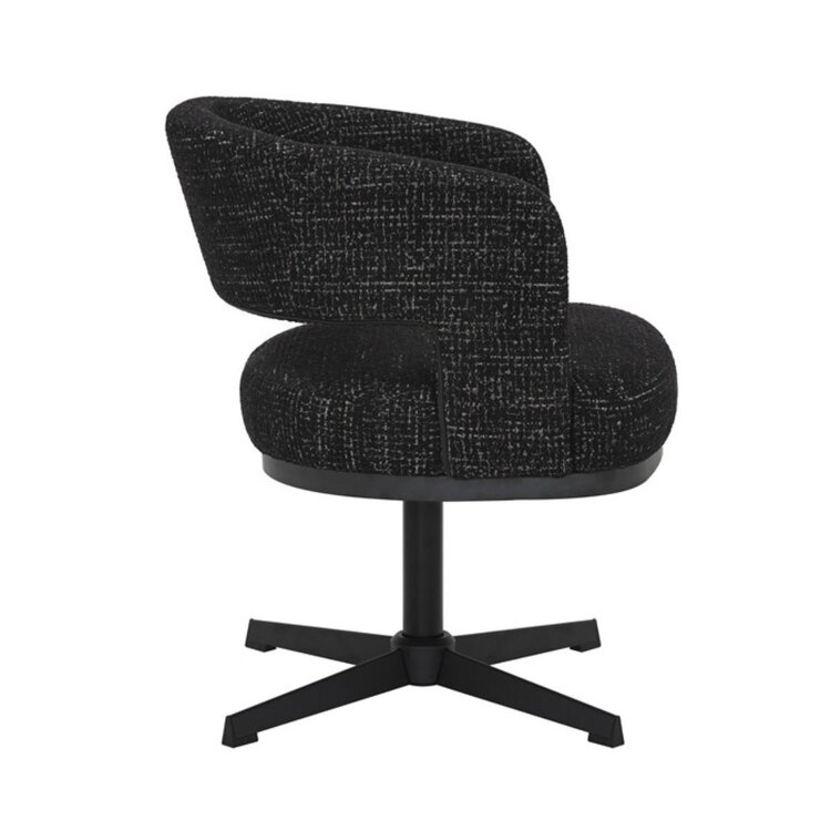 Sessel Gino drehbar melierter Stoff schwarz