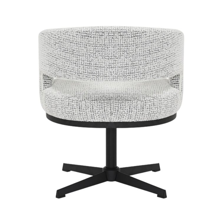 Sessel Gino drehbar melierter Stoff off white/schwarz