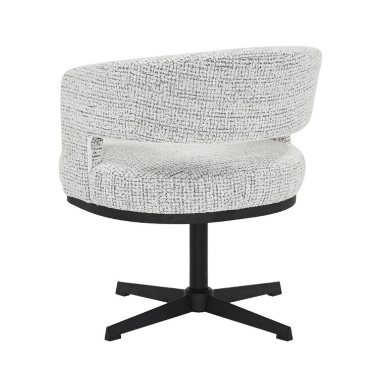 Sessel Gino drehbar melierter Stoff off white/schwarz