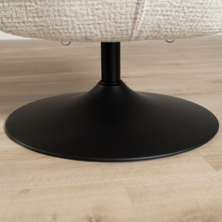 Sessel Moira drehbar melierter Stoff beige