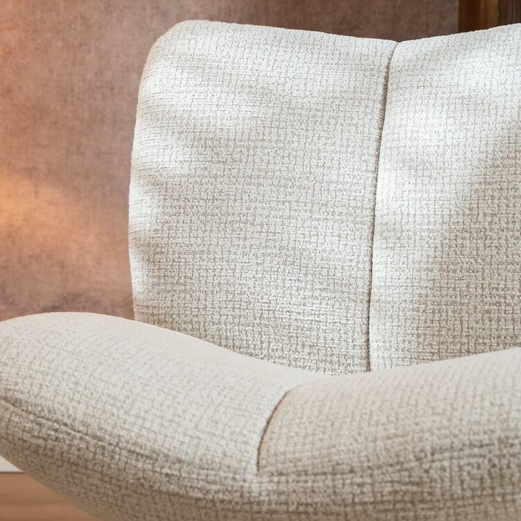 Sessel Moira drehbar melierter Stoff beige