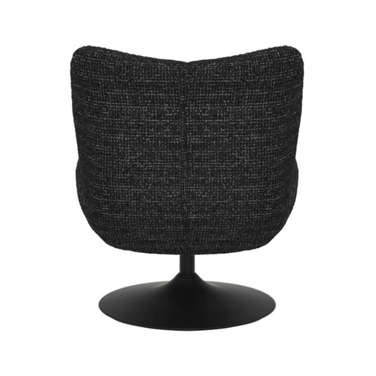 Sessel Moira drehbar melierter Stoff schwarz