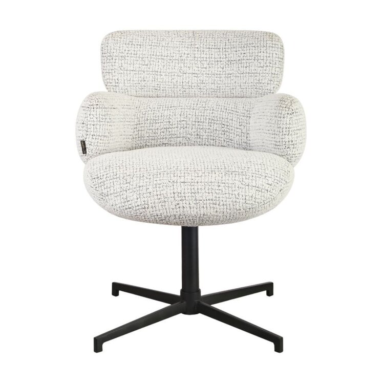 Esszimmerstuhl Coco drehbar Stoff meliert off-white/ schwarz