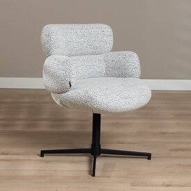 Esszimmerstuhl Coco drehbar Stoff meliert off-white/ schwarz